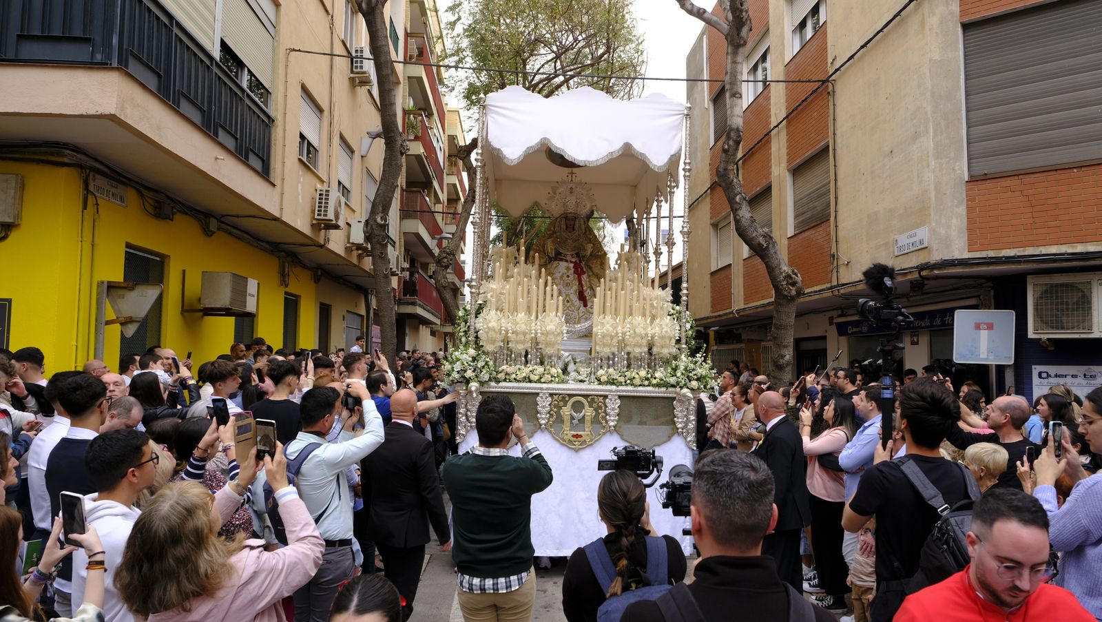 La Borriquita procesiona por las calles de Almería, en imágenes