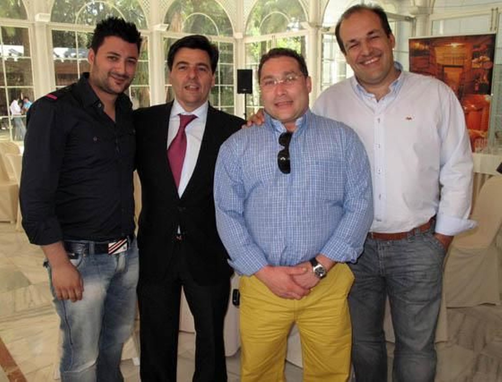 Germán Franco (Casa Juanma), Rafael Galán (Grupo Viñafiel), Francisco Romero (Casa Romero) y Francisco Manuel Compás.

Foto: Victoria Ramírez
