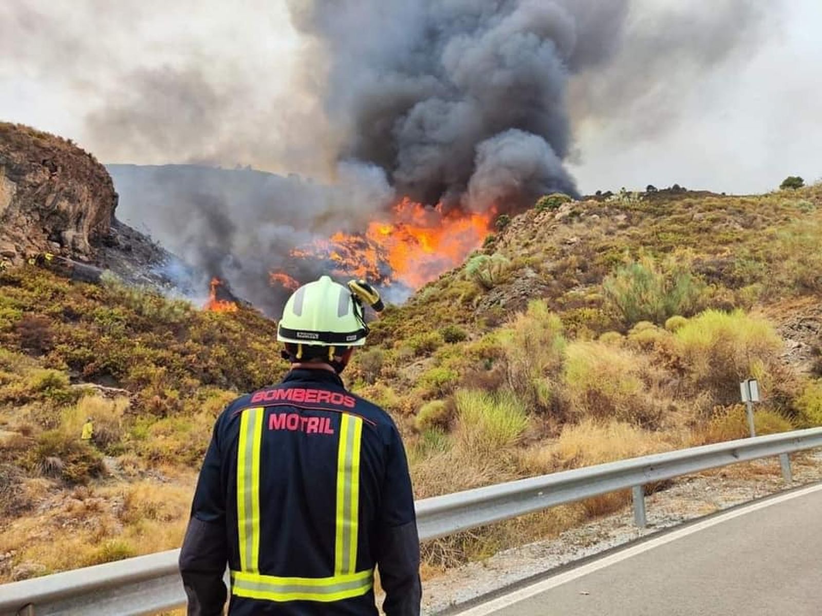 Agradecen la labor de los bomberos y voluntarios de Protección Civil durante el incendio forestal de Los Guájares