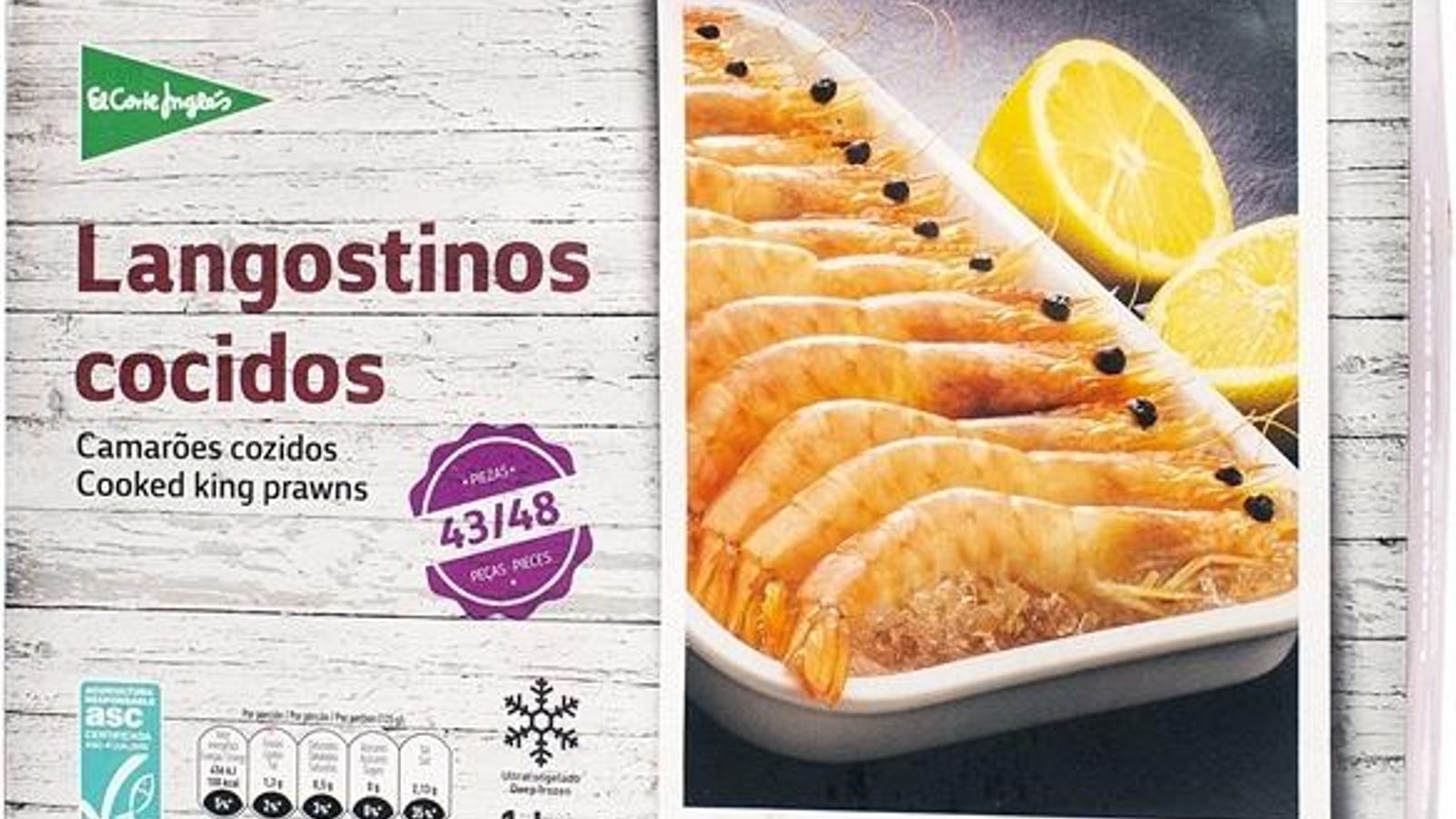 Langostinos cocidos El Corte Inglés