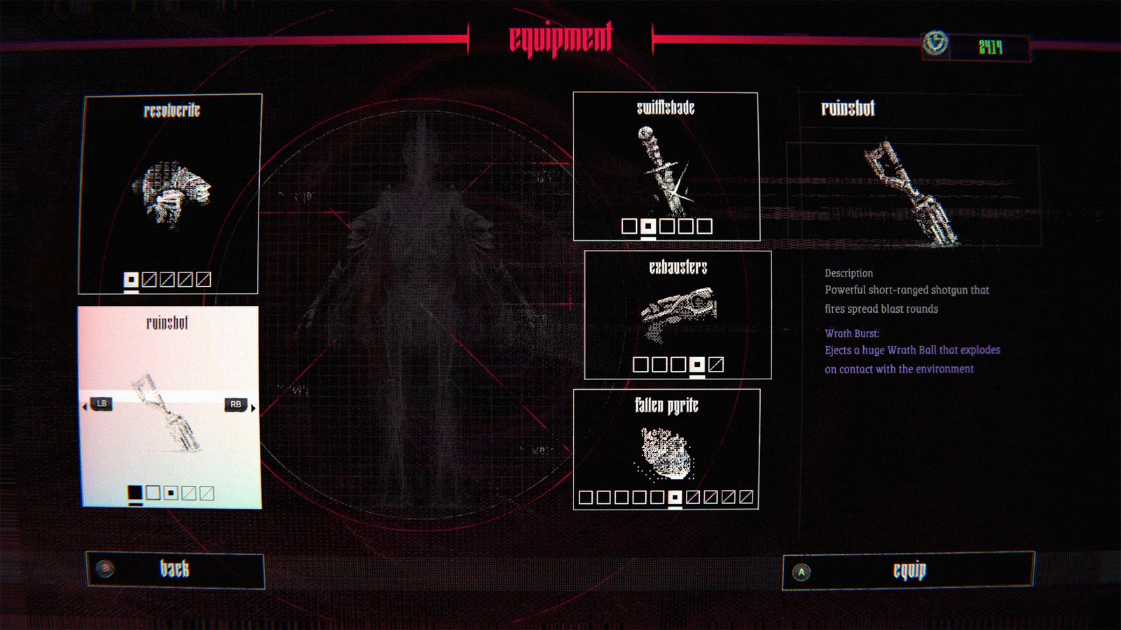 El armamento pasa por todo tipo de armas de fuego y una espada para las distancias cortas.