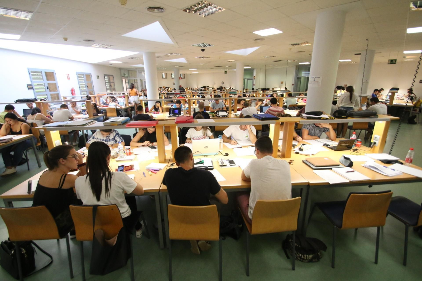 Estudiantes universitarios en pleno proceso de preparación de exámenes