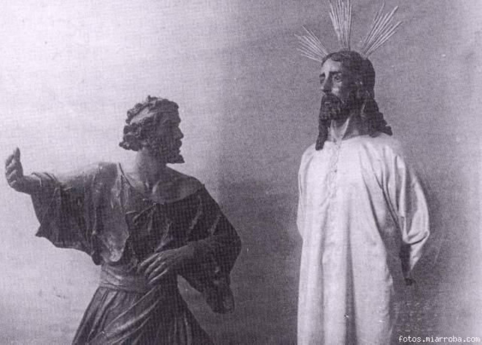 Las imágenes de Jesús ante Anás y Malco en el taller de Castillo. Las imágenes de Jesús ante Anás y Malco en el taller de Castillo.