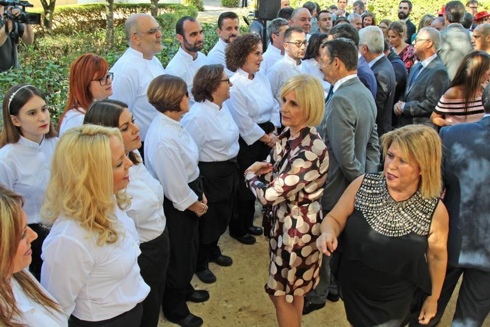 Pelayo (PP) y Sánchez (PSOE) en una de sus últimas coincidencias en un acto público en Jerez.