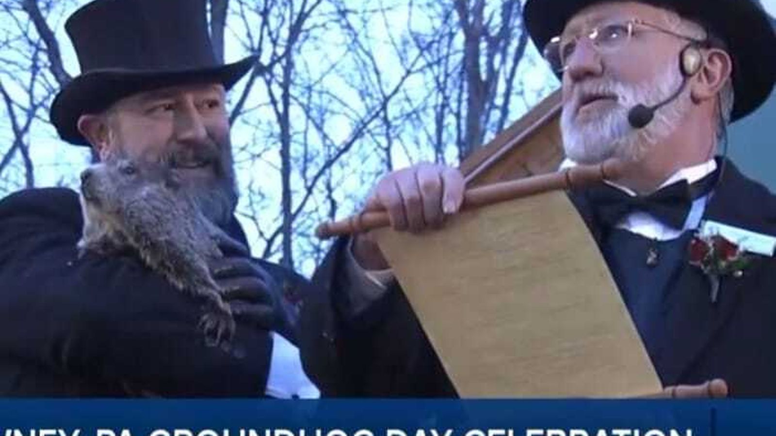 La marmota Phil en la ceremonia de hoy