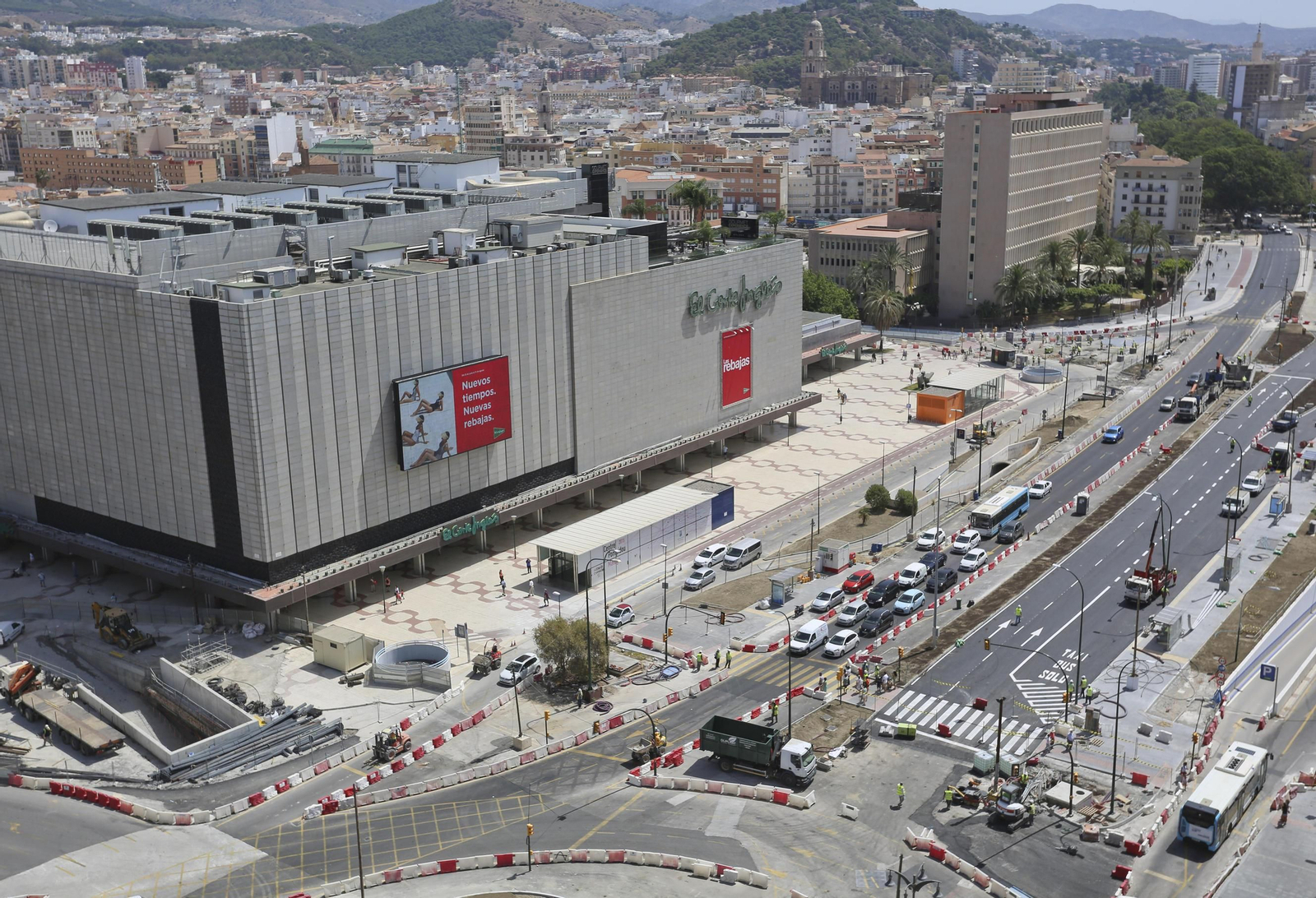 Fotos de la reurbanización del Metro de Málaga, a vista de pájaro.
