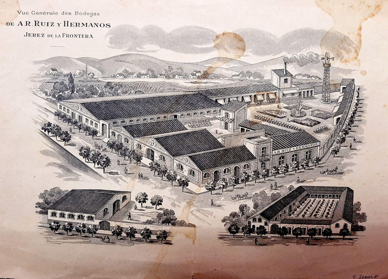 Vista aérea de las antiguas bodegas de A. R. Ruiz y Hnos. Vista aérea de las antiguas bodegas de A. R. Ruiz y Hnos.