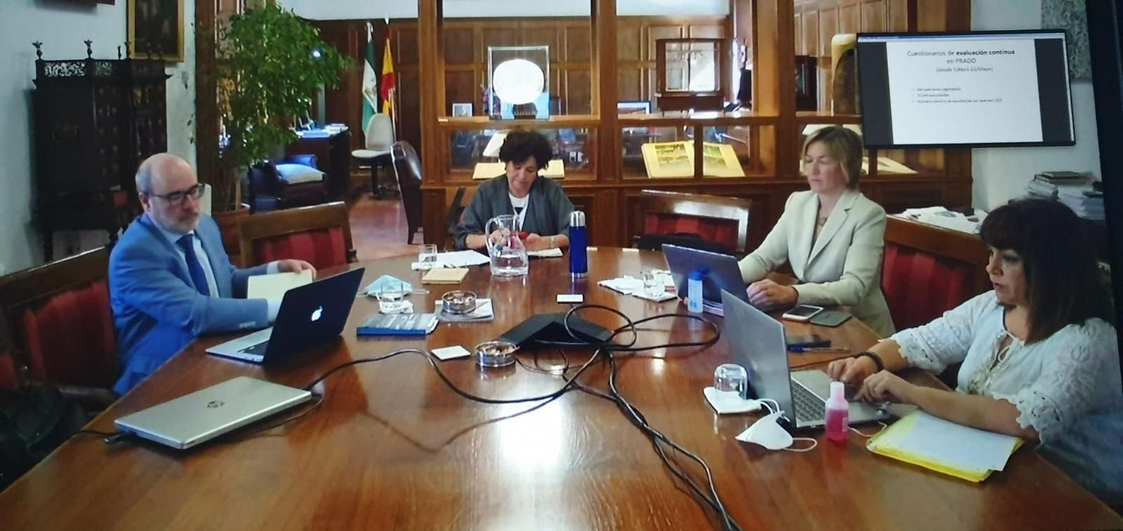 Pedro Mercado, Pilar Aranda, Asunción Torres y María del Mar Holgado, en la sesión de consejo de gobierno de hoy. Pedro Mercado, Pilar Aranda, Asunción Torres y María del Mar Holgado, en la sesión de consejo de gobierno de hoy.