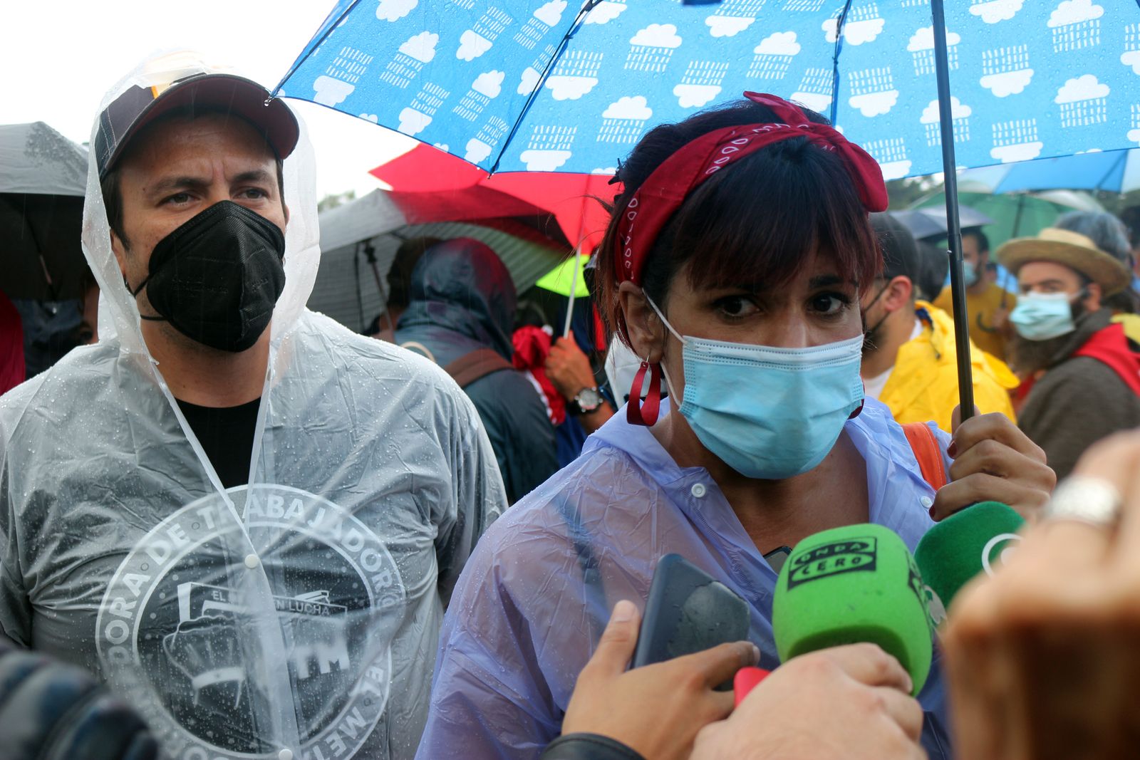 José María González y Teresa Rodríguez durante la manifestación de este viernes