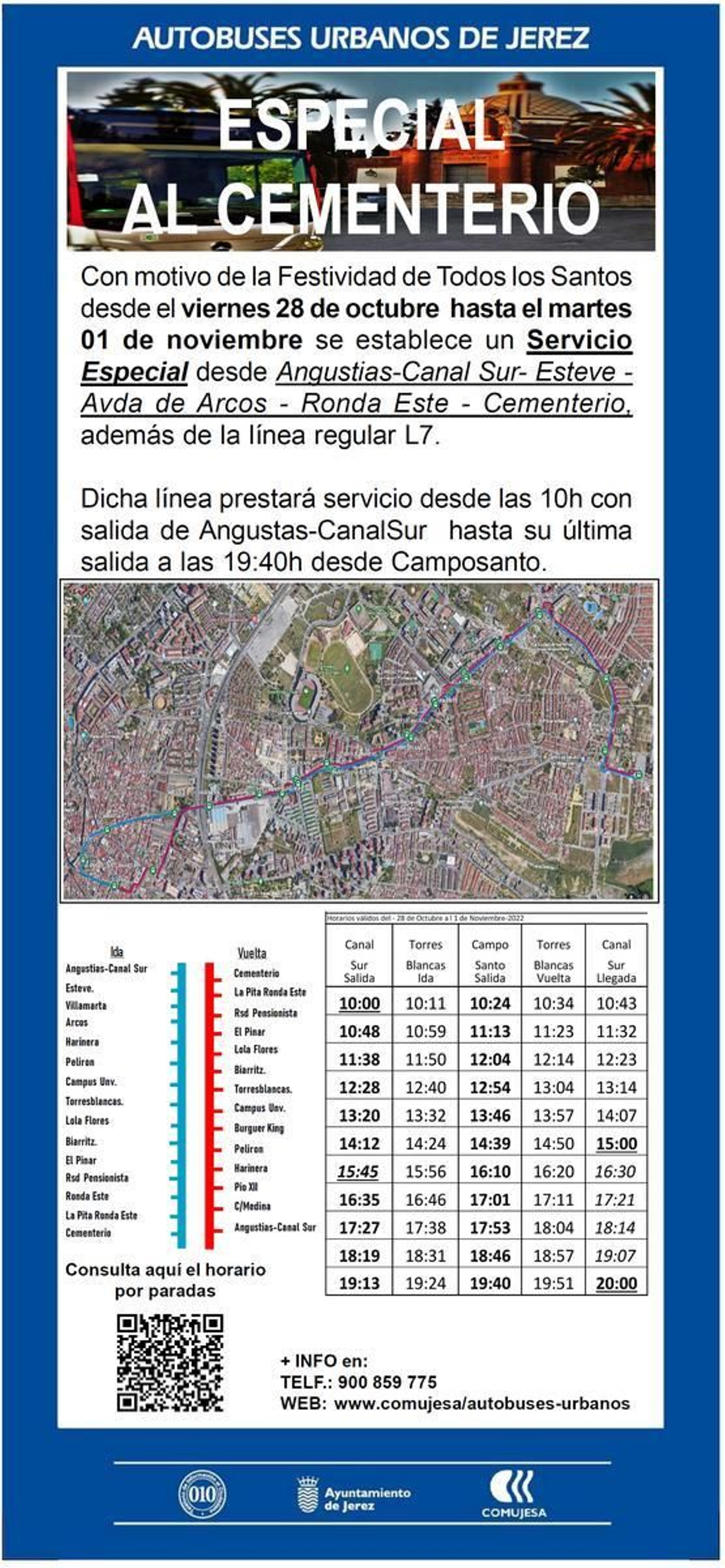 Servicio especial de autobús al cementerio Servicio especial de autobús al cementerio