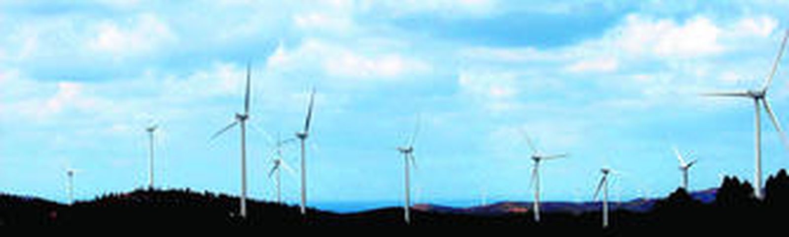 Algunos de los molinos del complejo eólico El Andévalo, propiedad de Iberdrola.