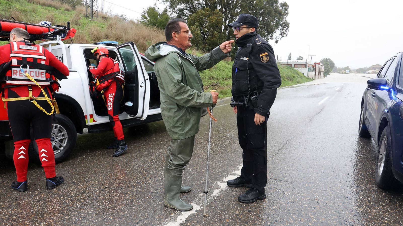 Imágenes del paseo rural por Jerez en el estreno de la borrasca Marta