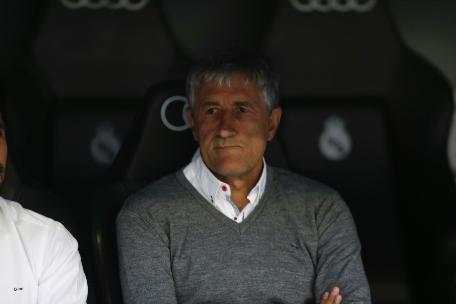 Quique Setién, en un partido del pasado año.