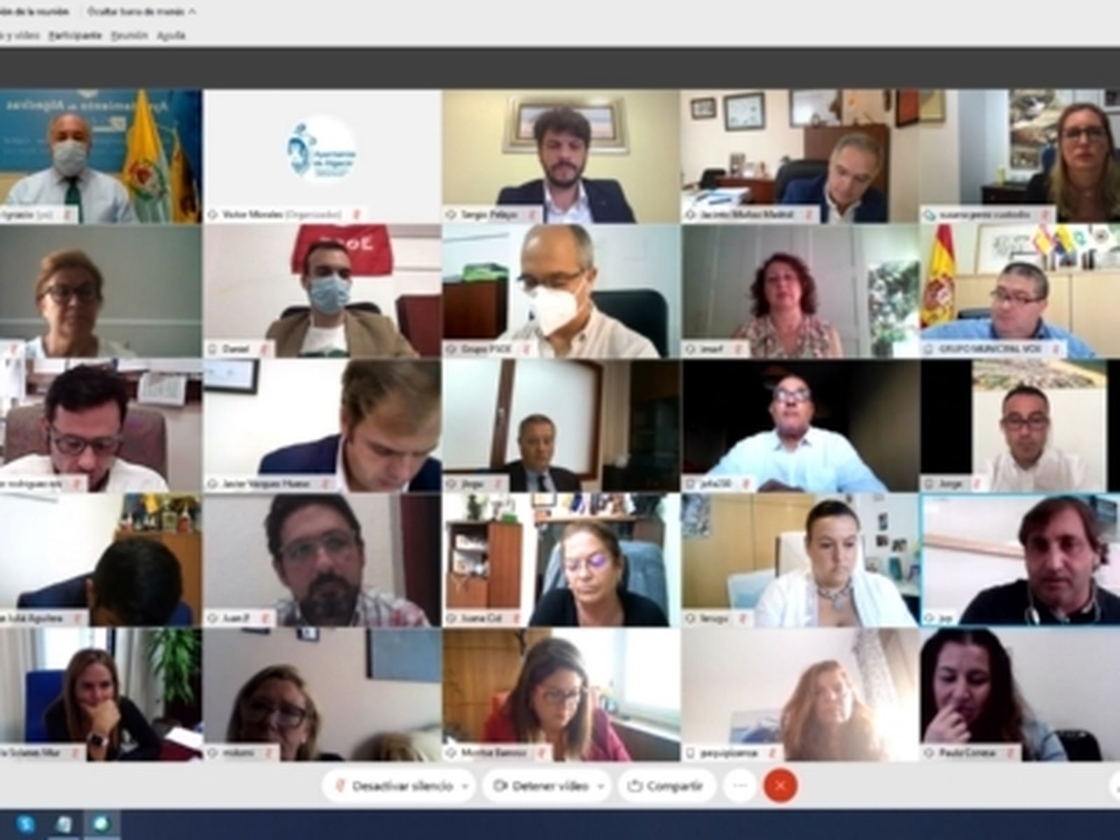 Pleno telemático en el Ayuntamiento de Algeciras sobre la crisis de la Covid