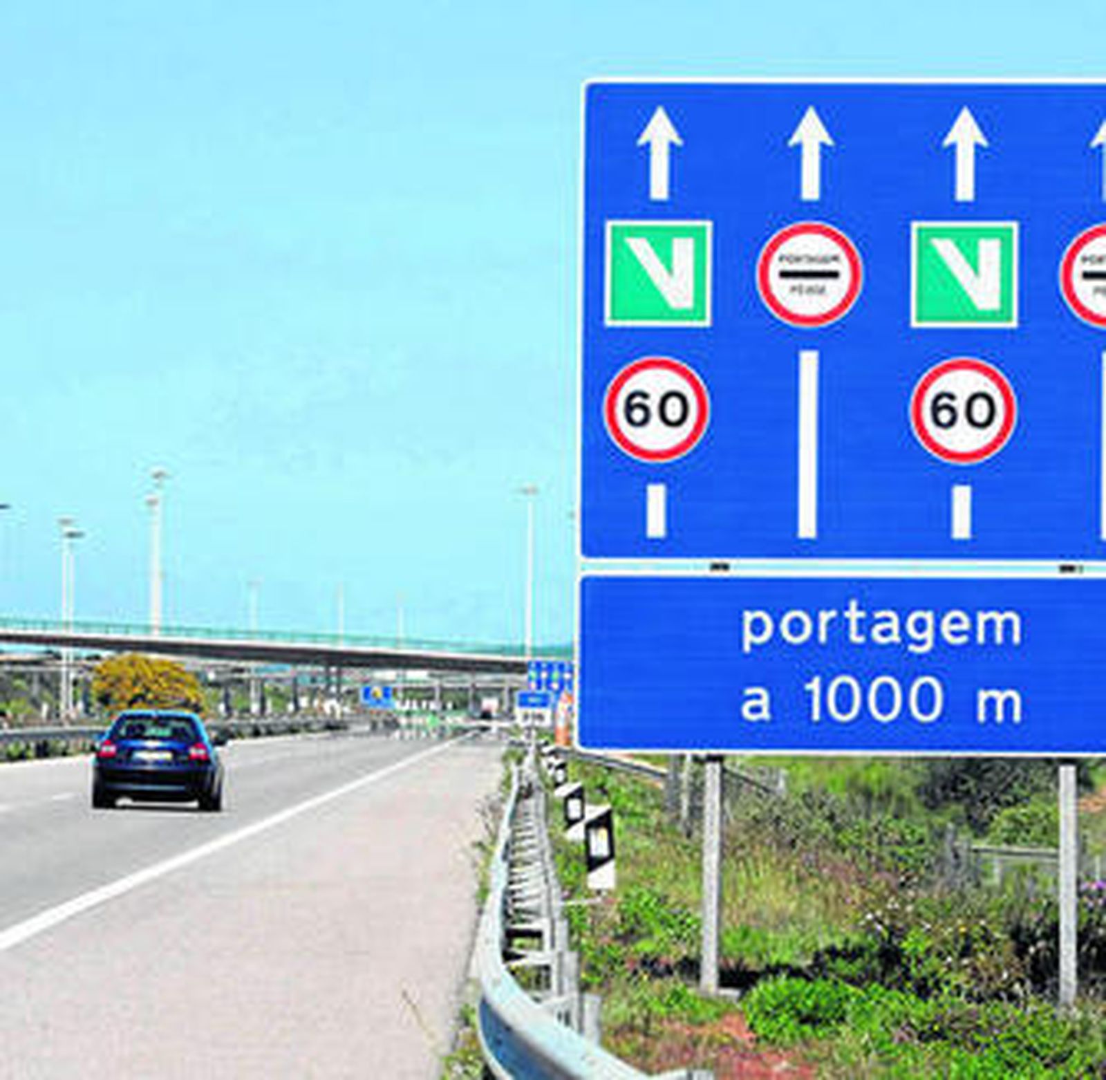 Uno de los carteles del peaje del Algarve.