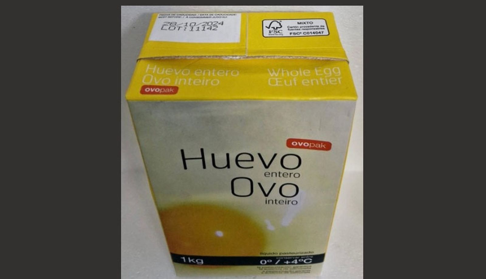 El pack de huevo retirado