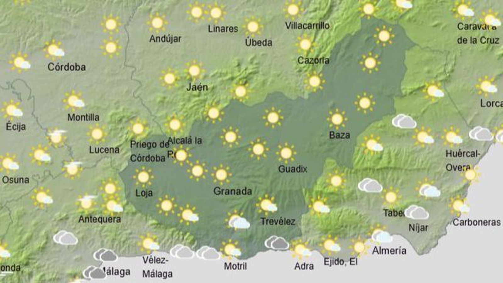 El Tiempo en Granada el 7 de noviembre de 2024