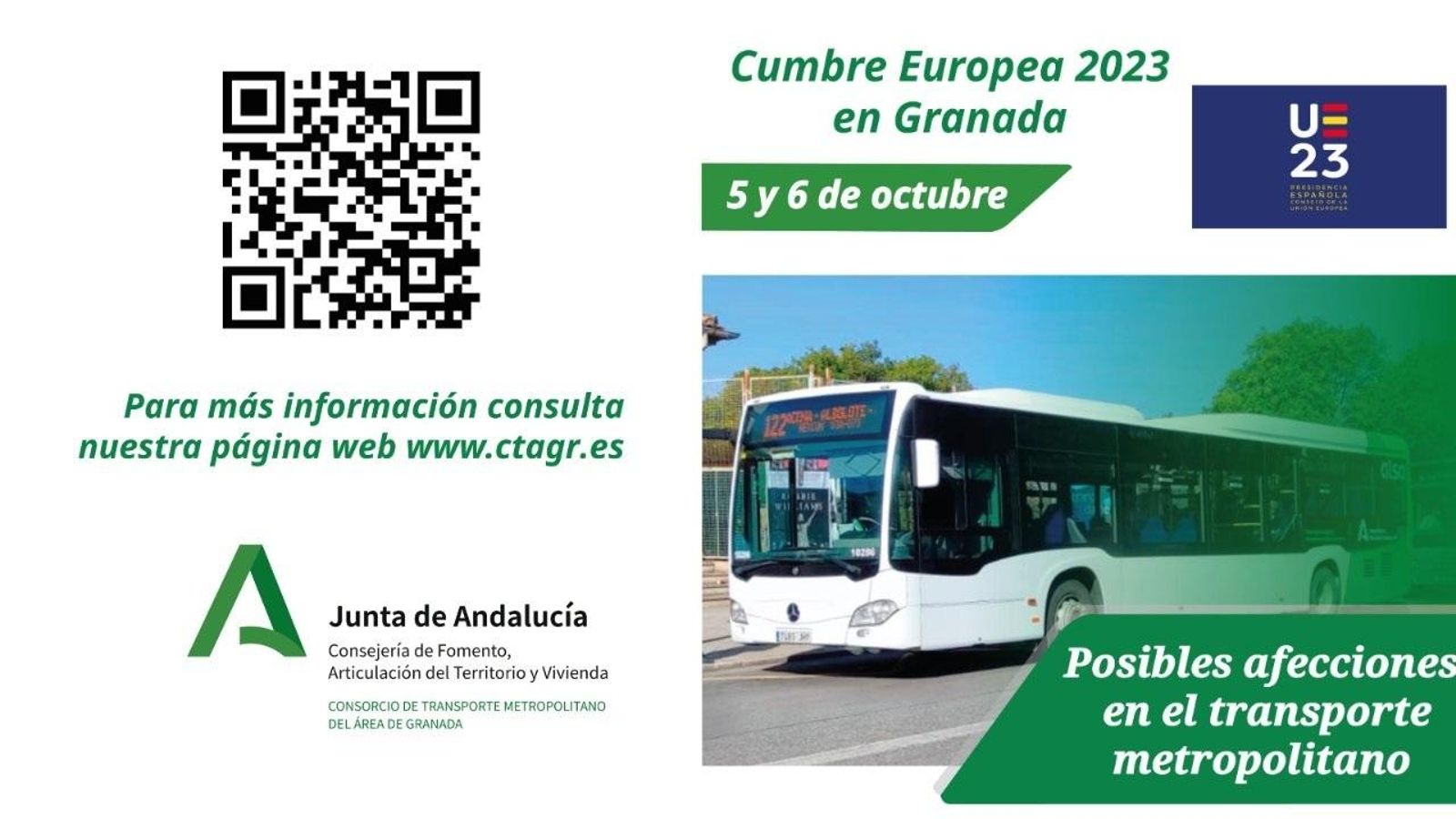 Código QR del Consorcio de Transporte Metropolitano en el que consultar las afecciones