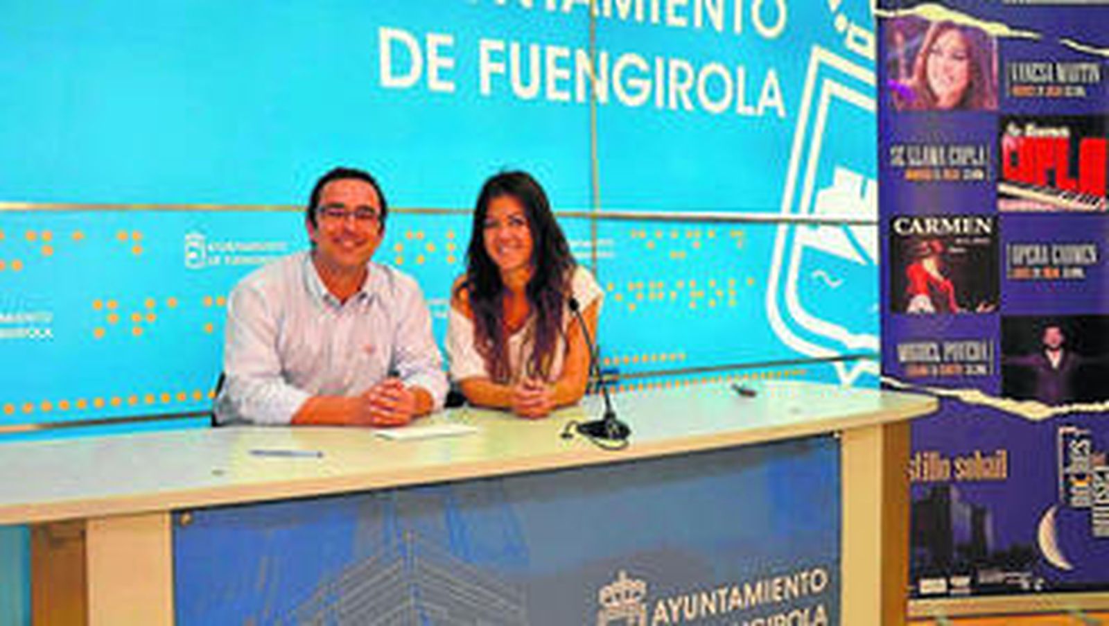 Rodrigo Romero y Vanesa Martín, ayer, en la presentación del festival.