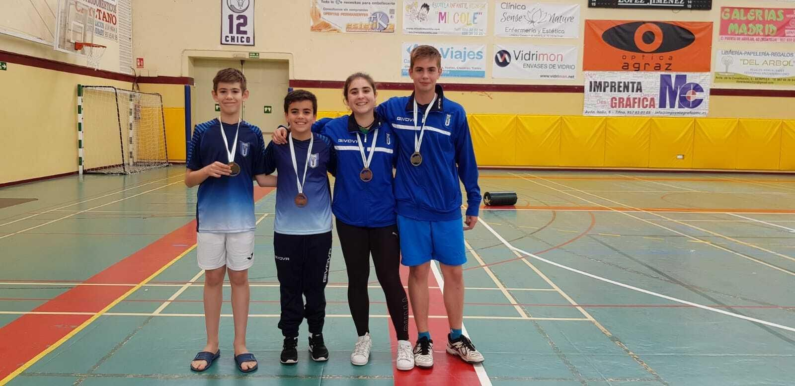 Los representantes del CDB Huelva en el Andaluz celebrado en Montilla.