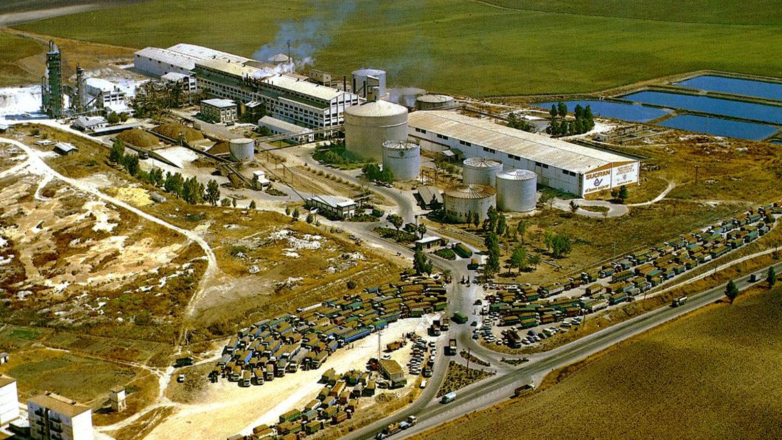 Azucarera de Jédula 1986. Vista aérea.