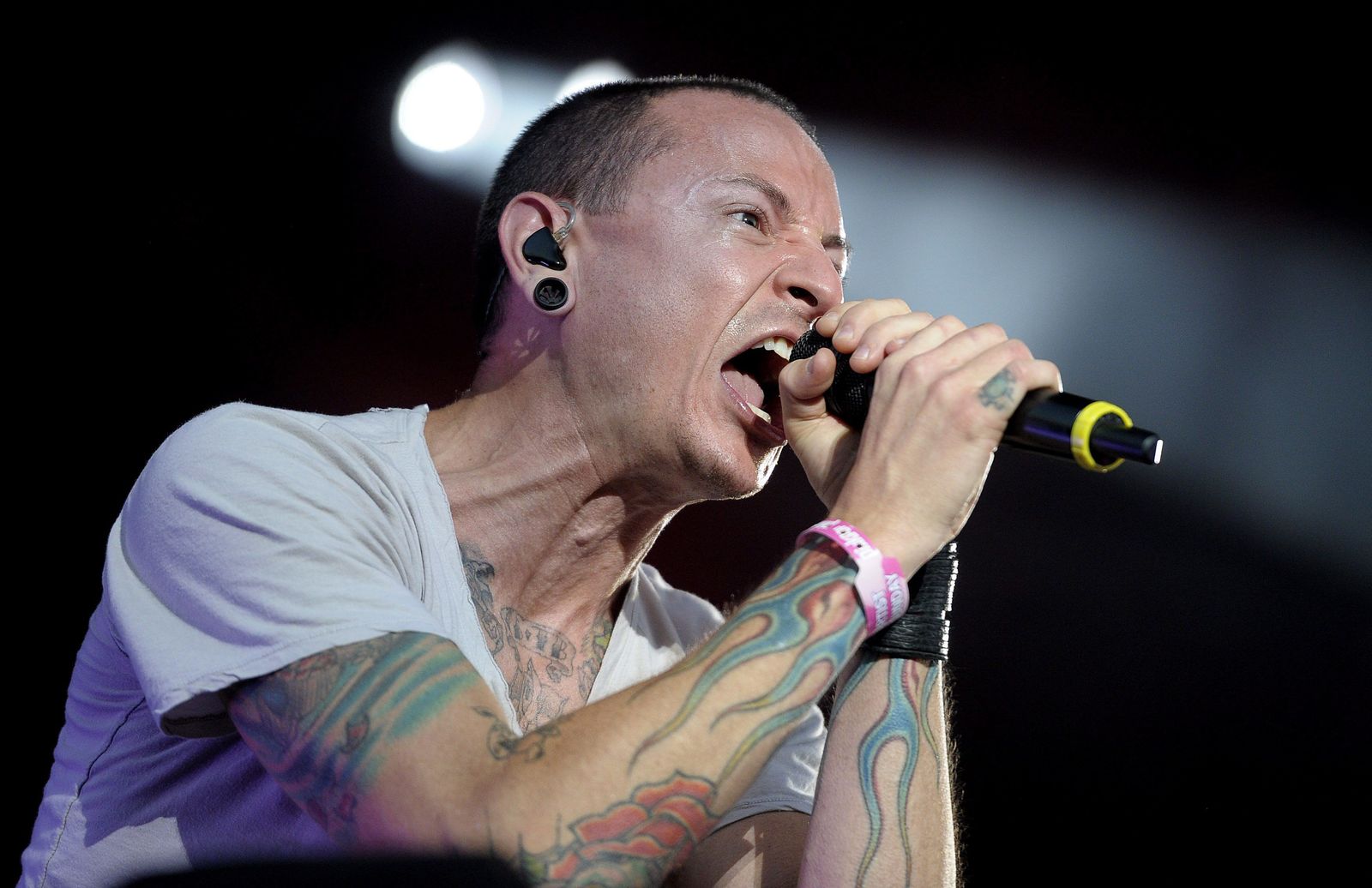 Chester Bennington, durante un concierto de la banda.