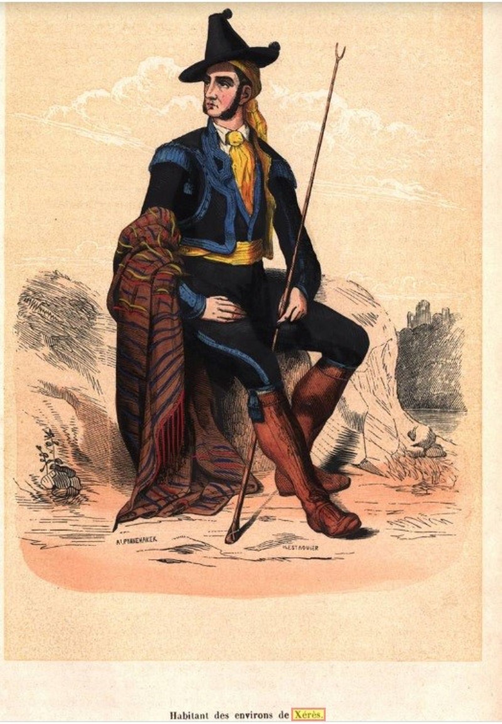 Jerezano, grabado de 1848.