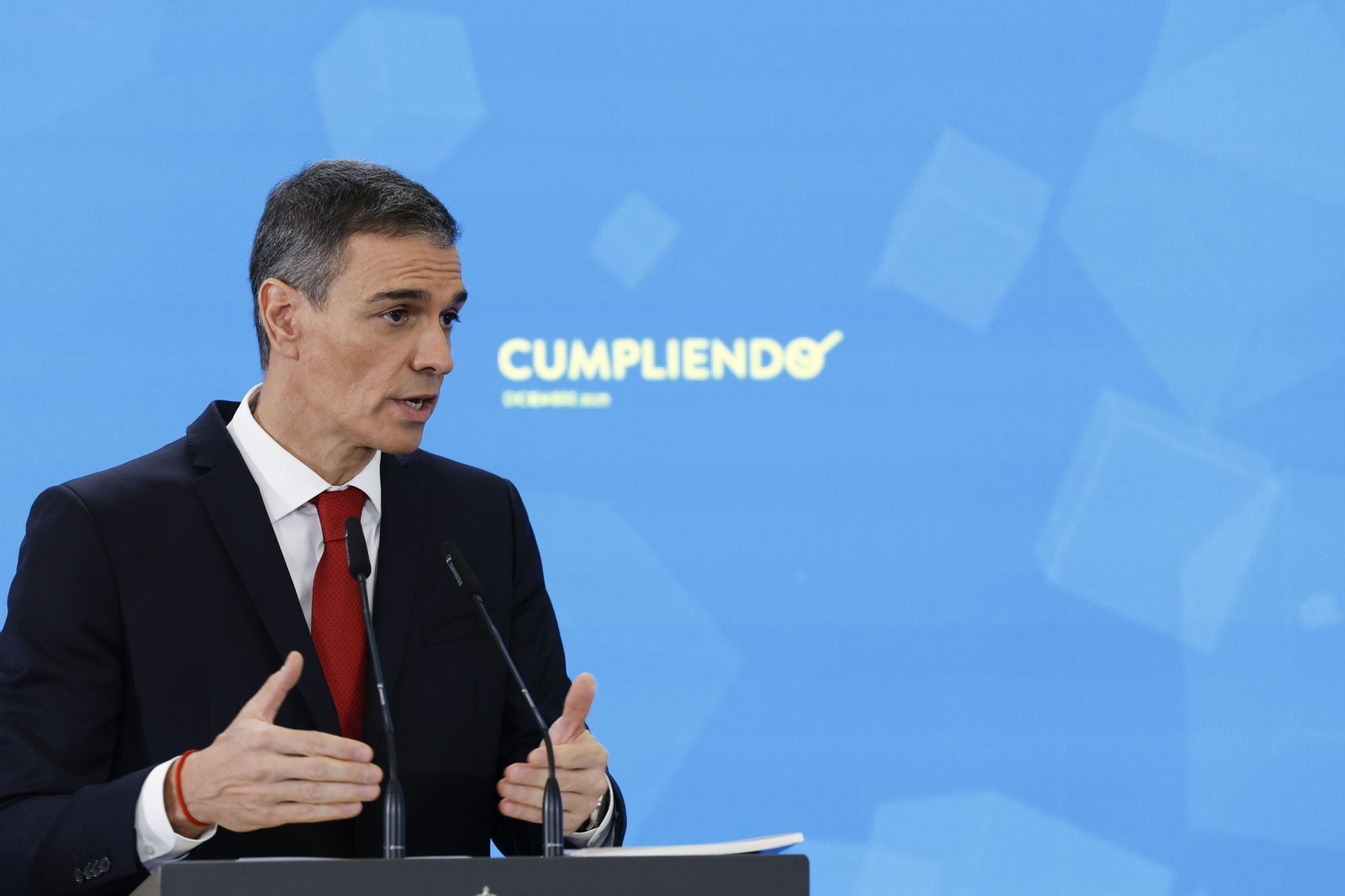 Pedro Sánchez, este lunes en Moncloa.