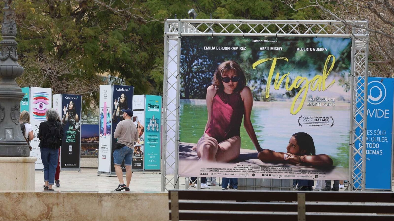 El cartel de 'Trigal' en las calles de Málaga.