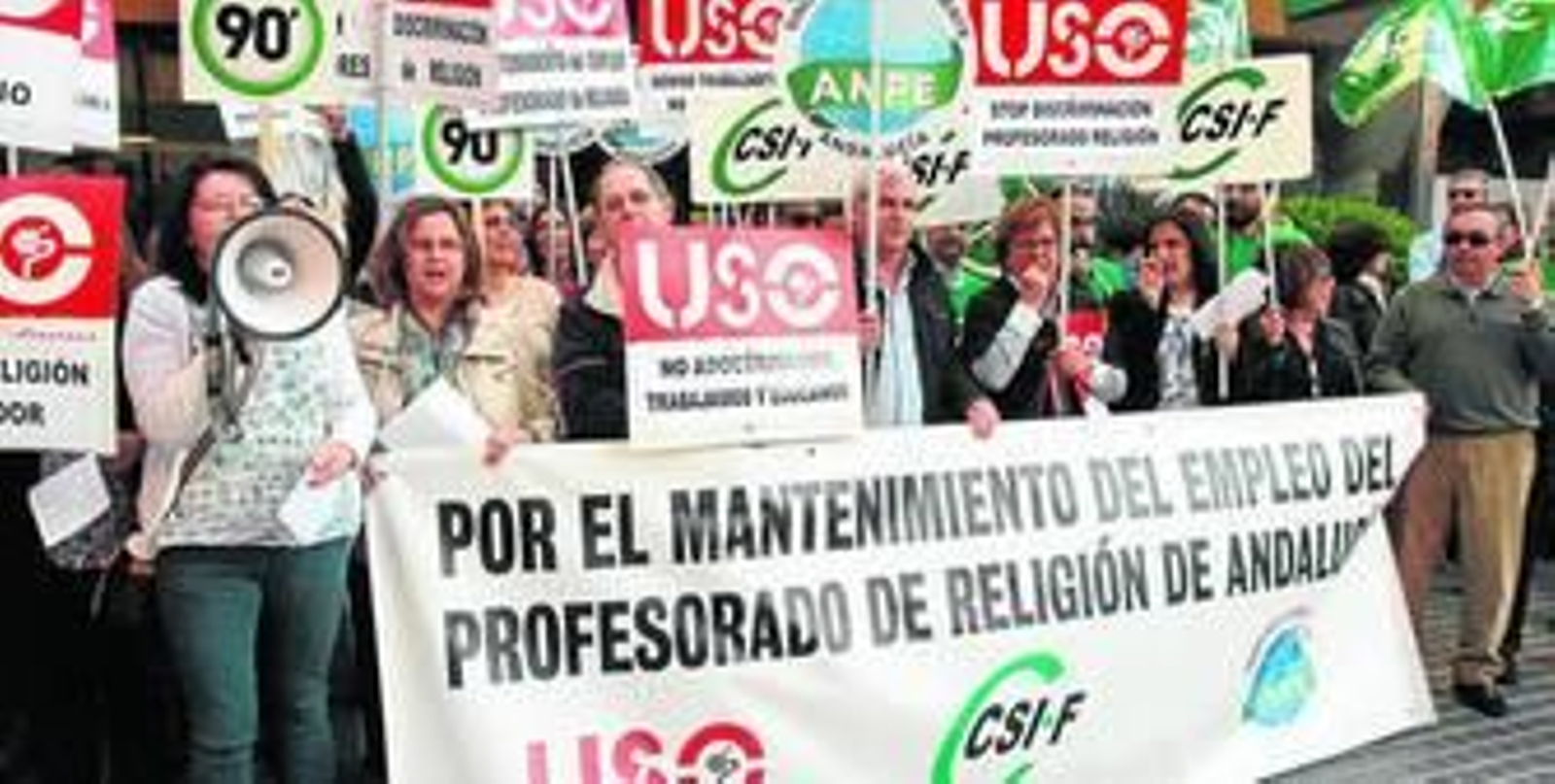 Manifestación convocada el pasado mes de marzo en Córdoba contra la reducción de la carga horaria de Religión.