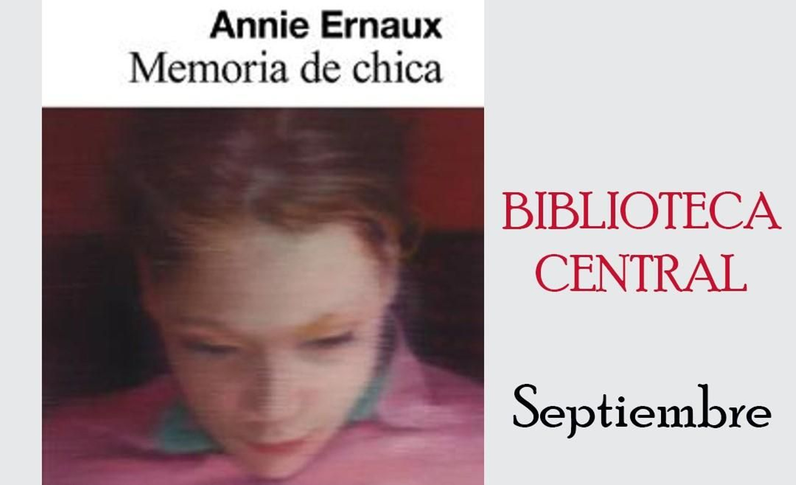 Libro que llega al Club de Lectura durante septiembre.
