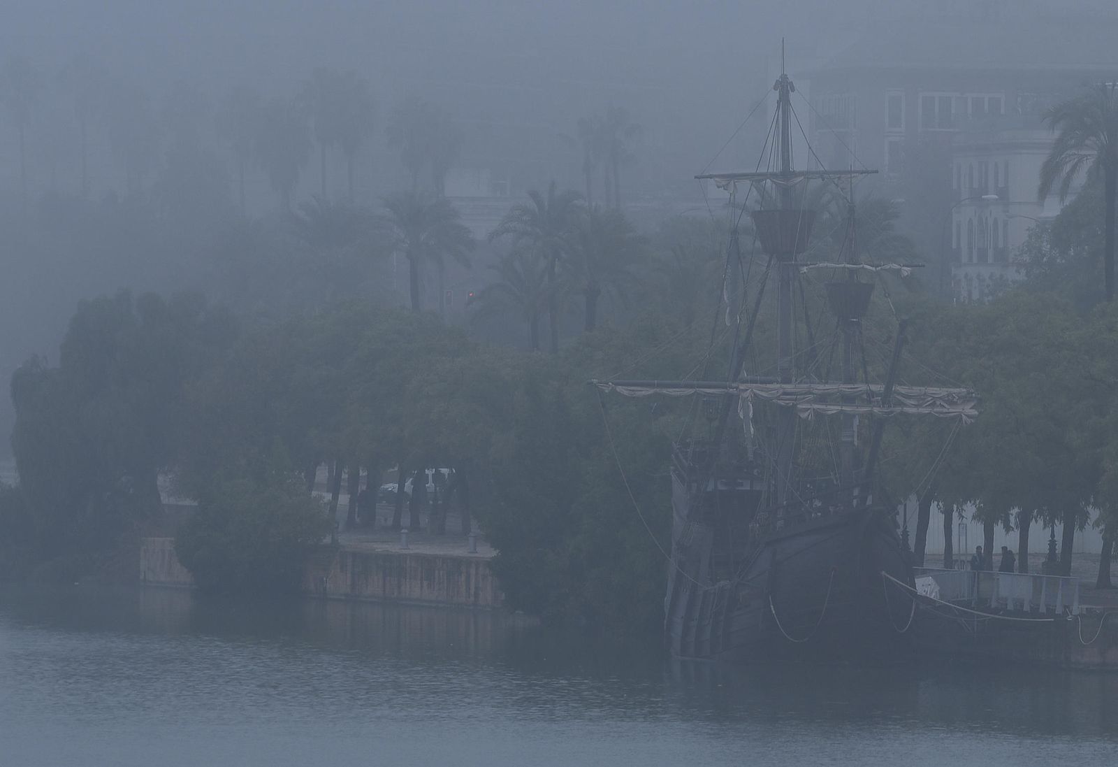 Las imágenes de la niebla en Sevilla