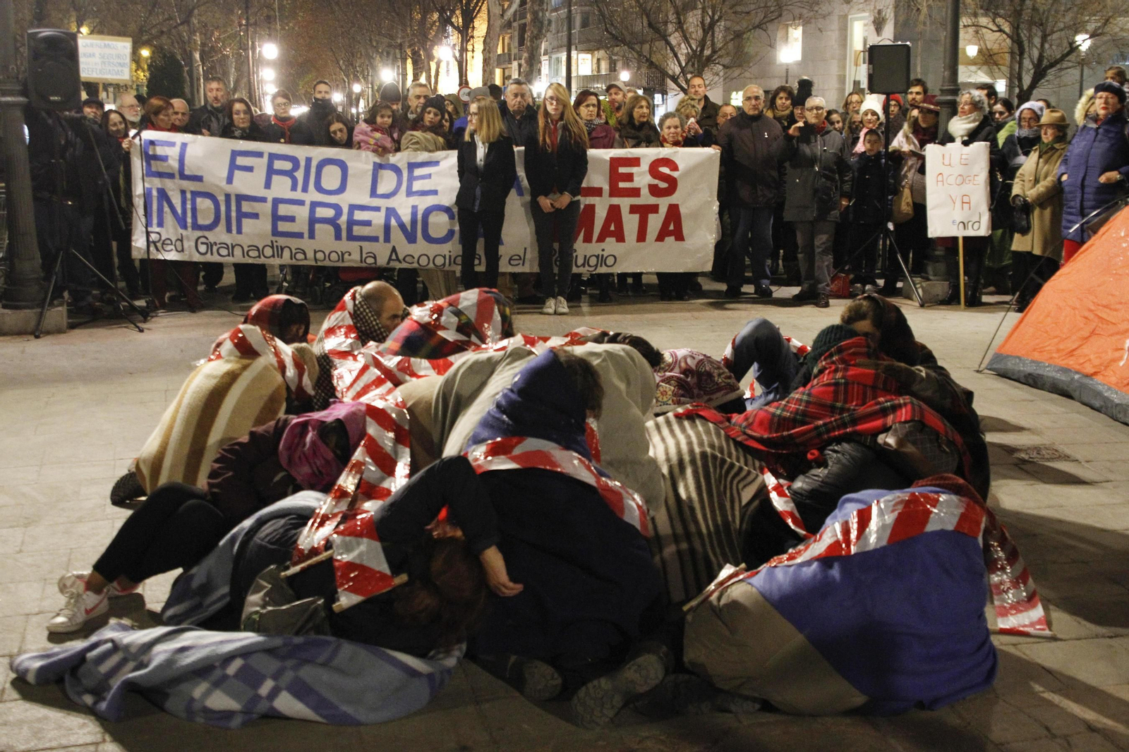 Escenificaron situaciones reales vividas en los campamentos de refugiados.