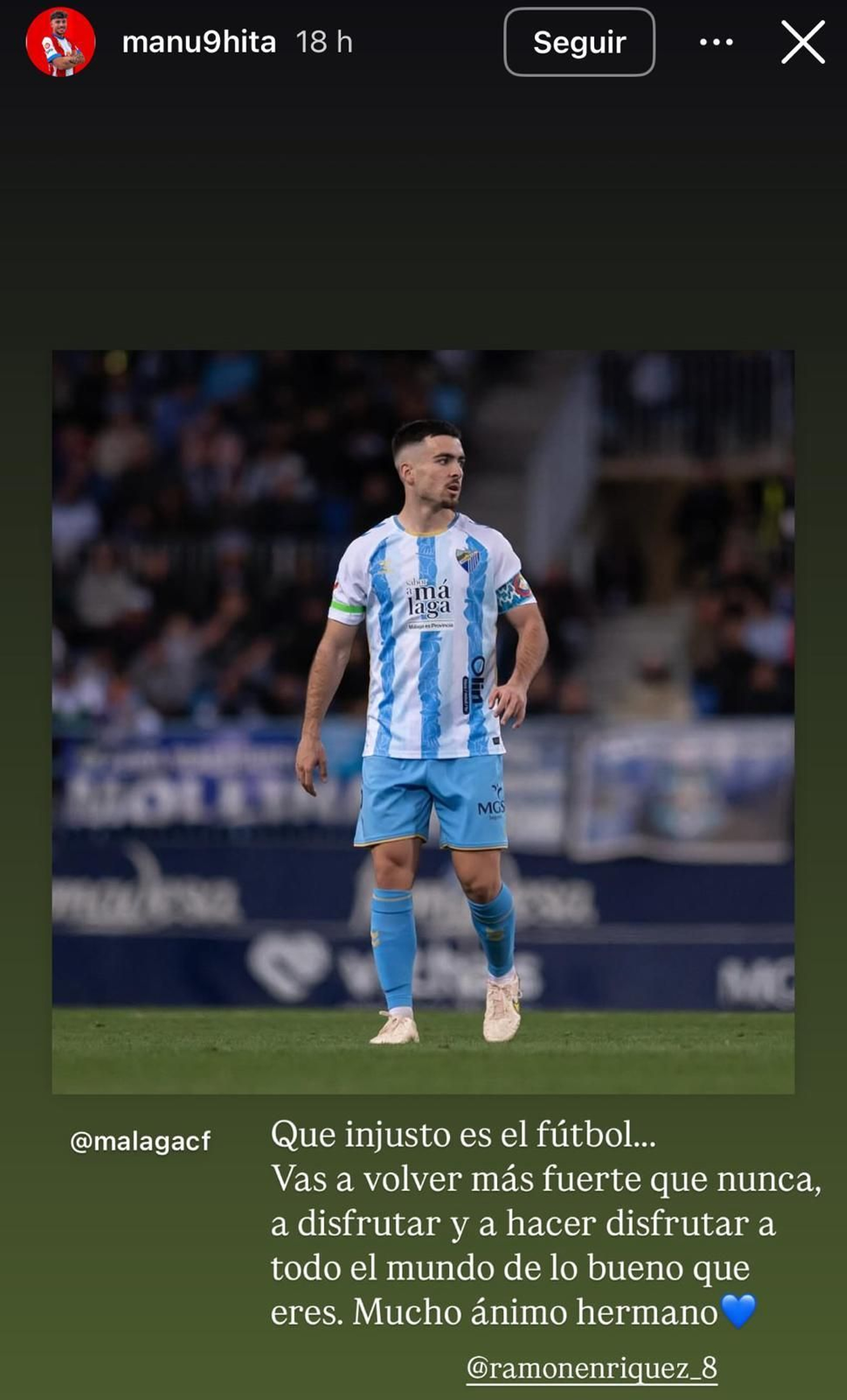 El fútbol se vuelca con Ramón Enríquez: "Estamos todos contigo"