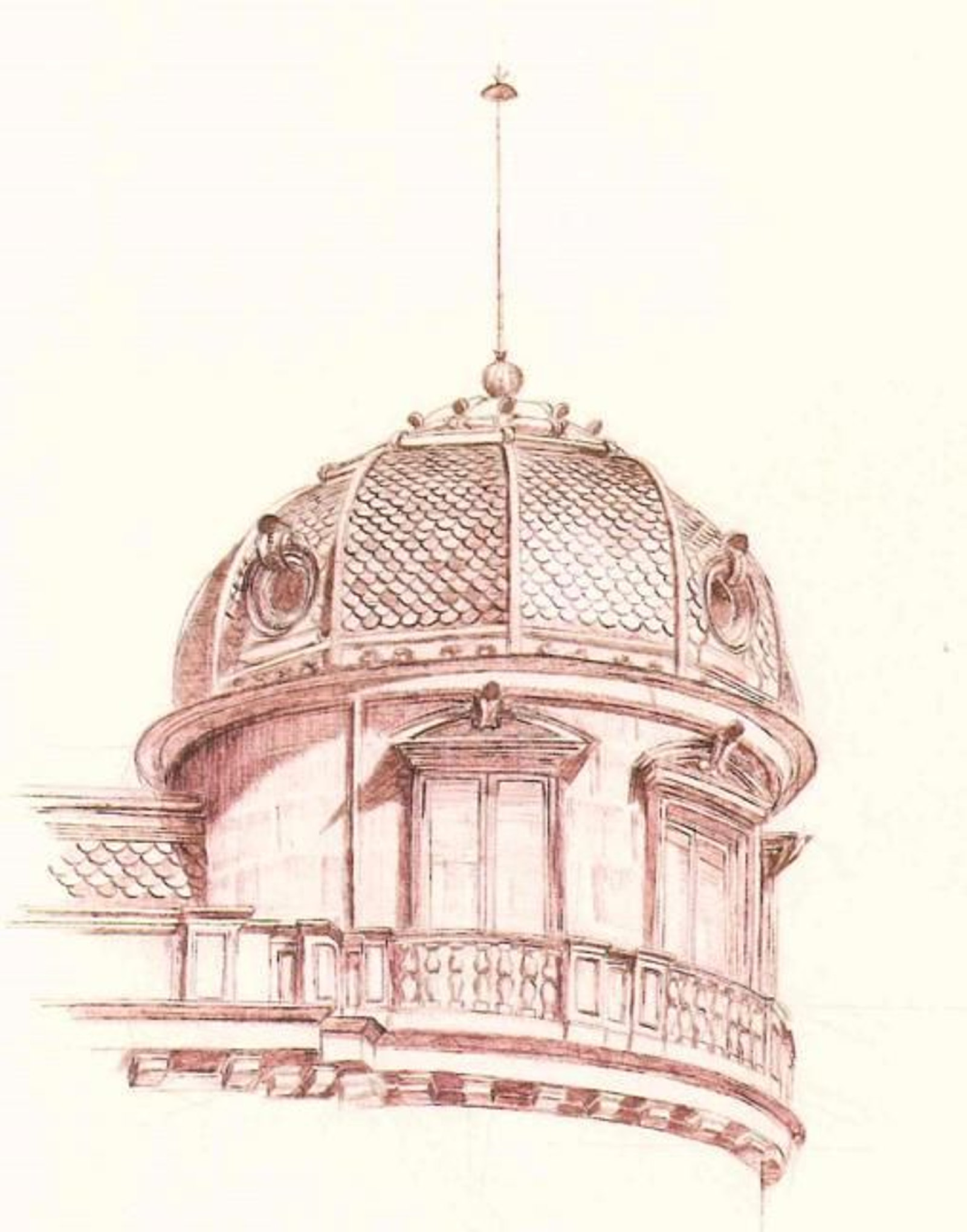 Apunte de la fachada del hotel, sobre la que se construirá un mirador.