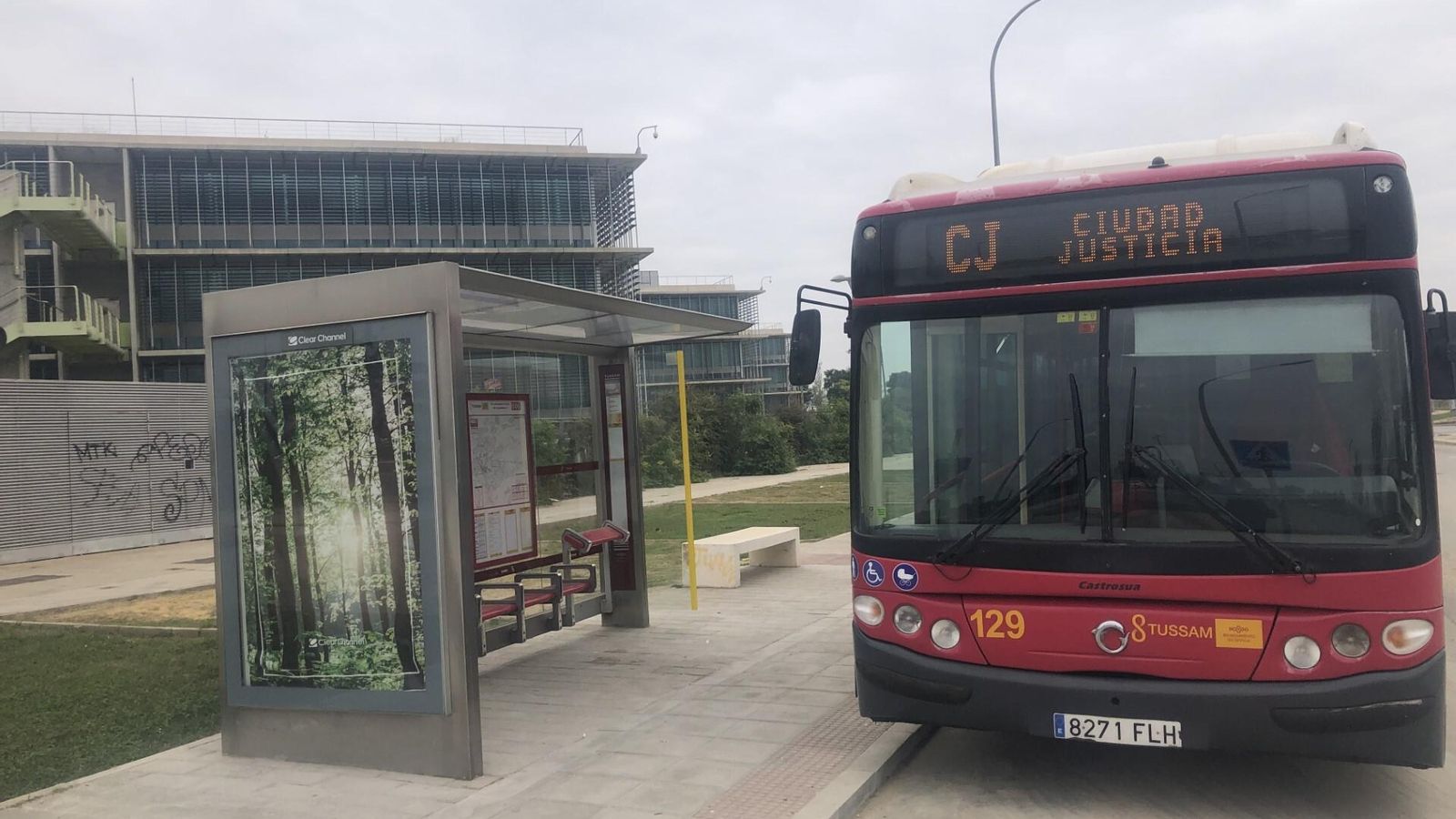 La parada de la Ciudad de la Justicia.