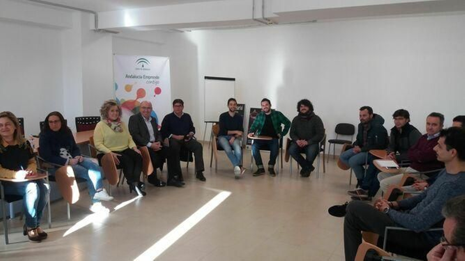 Técnicos y emprendedores pertenecientes a Andalucía Emprende en Almería.