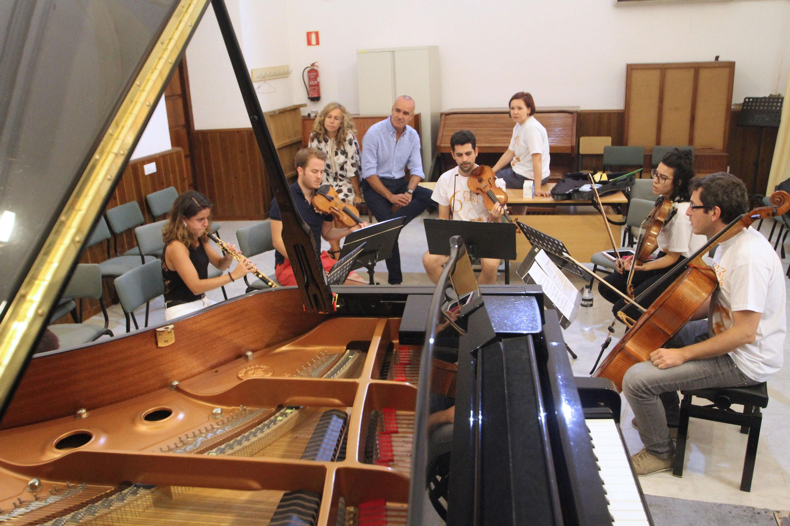 Ensayos del Festival Turina en el Patio del Conservatorio Superior de Música Manuel Castillo en 2017.
