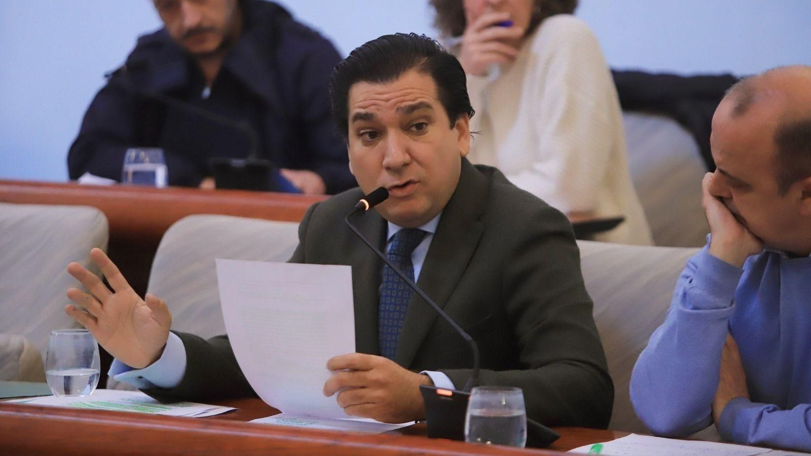 El concejal de Vox, durante un pleno municipal.