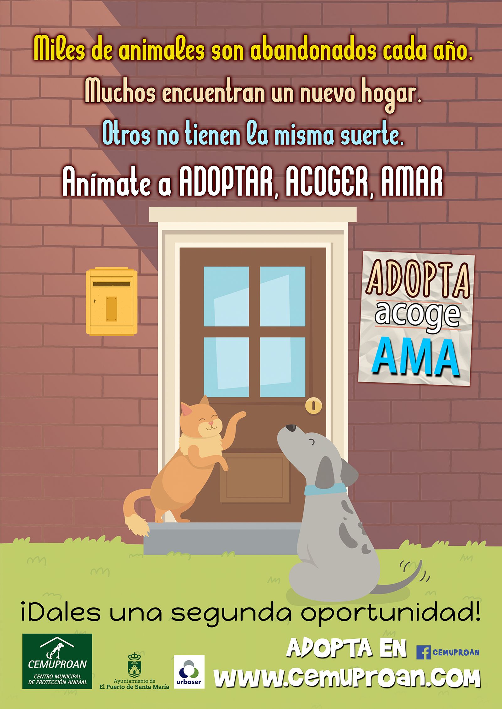 Cartel de la campaña lanzada por Medio Ambiente donde se fomenta la adopción animal.