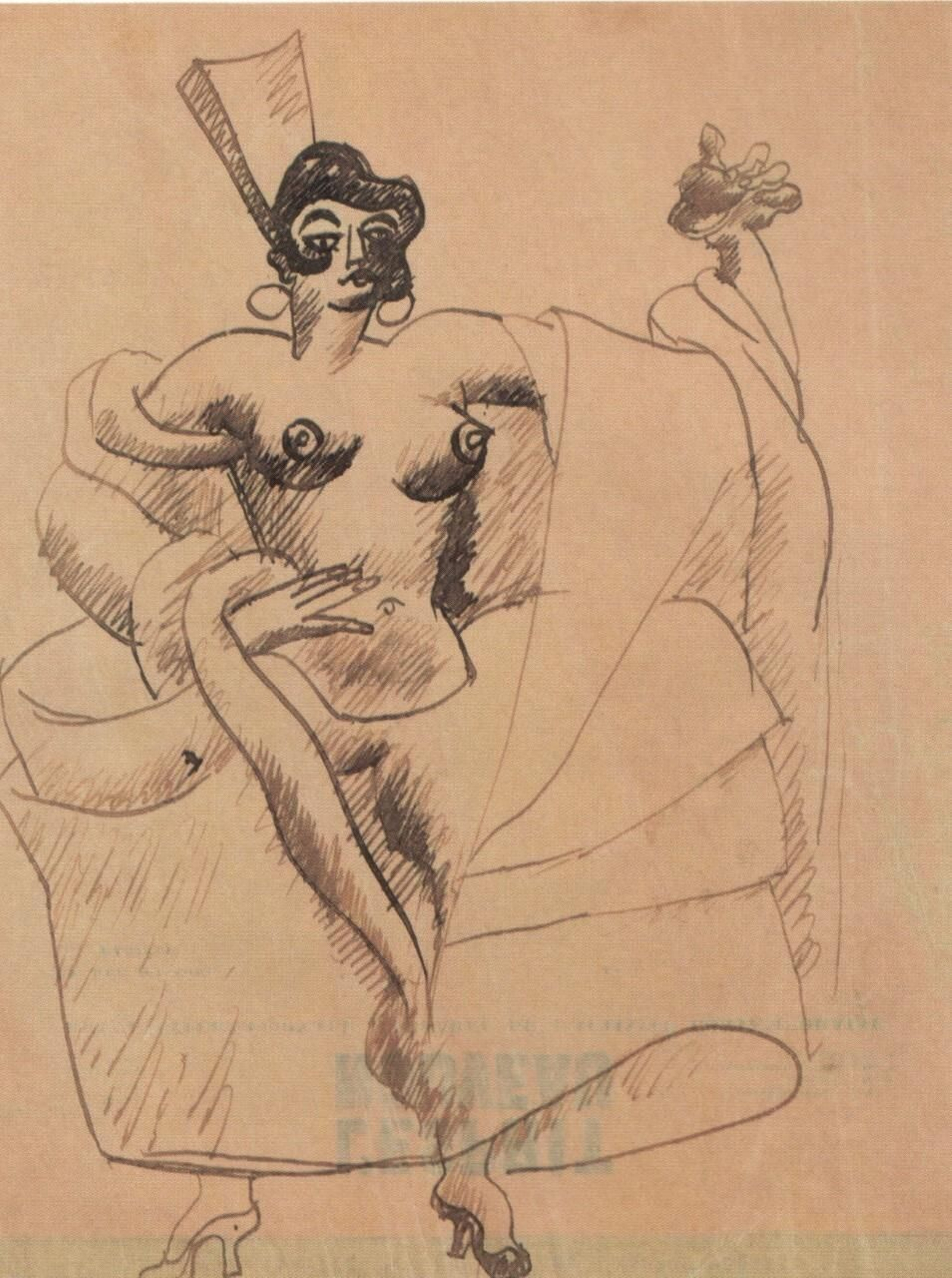 1933, Le Corbusier, 'Femme nue debout habillée à l'espagnole'.