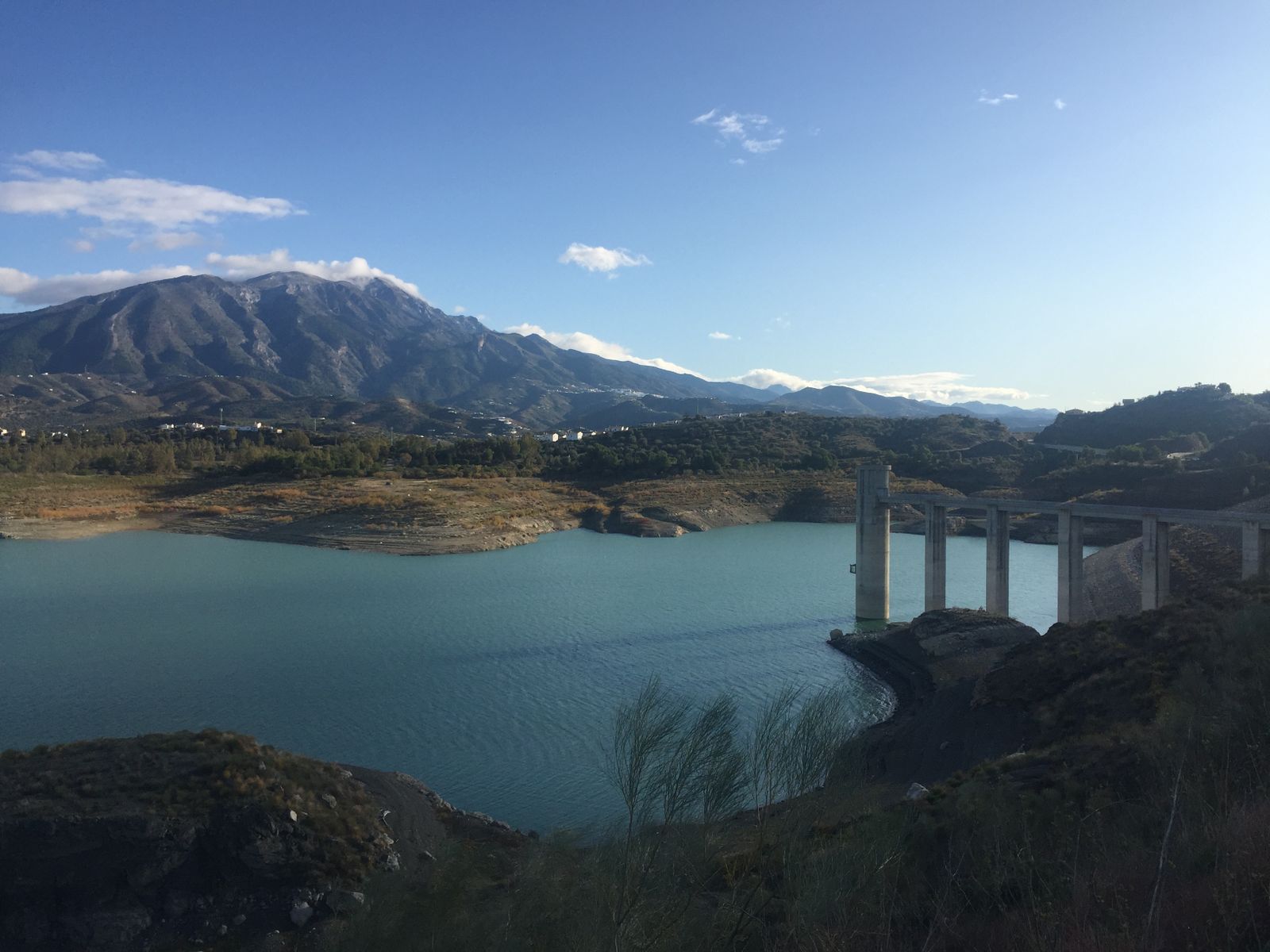 Estado del pantano de La Viñuela esta semana.
