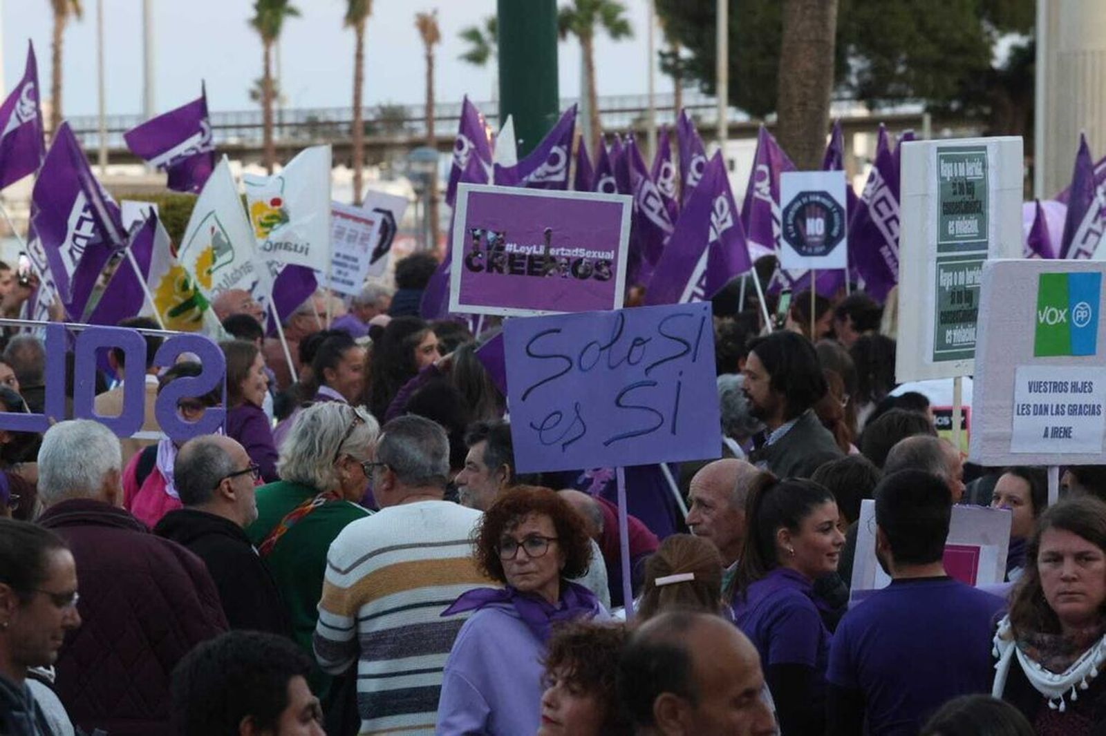 Manifestantes reunidas el pasado 8 de marzo en Málaga.