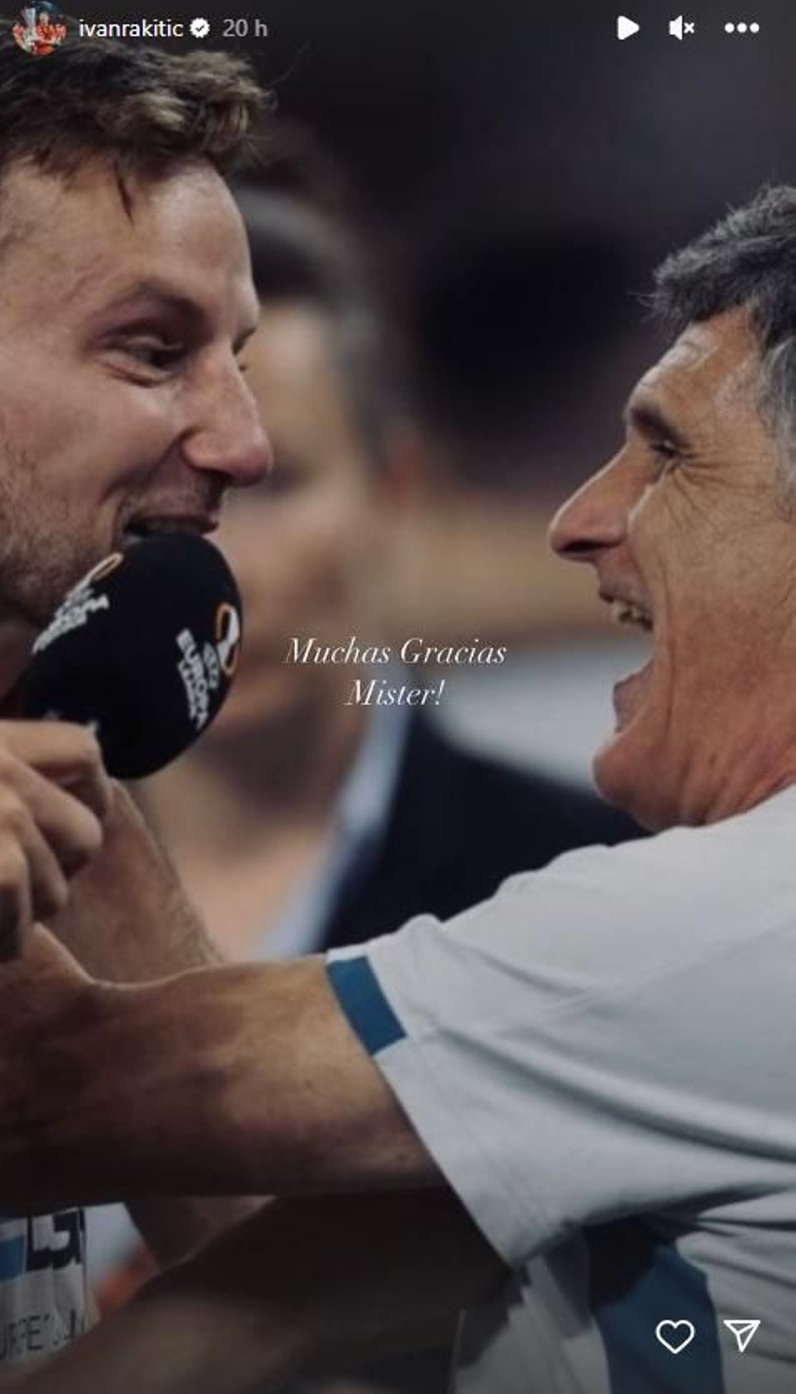 La foto de Rakitic y Mendilibar tras la consecución de la Europa League.