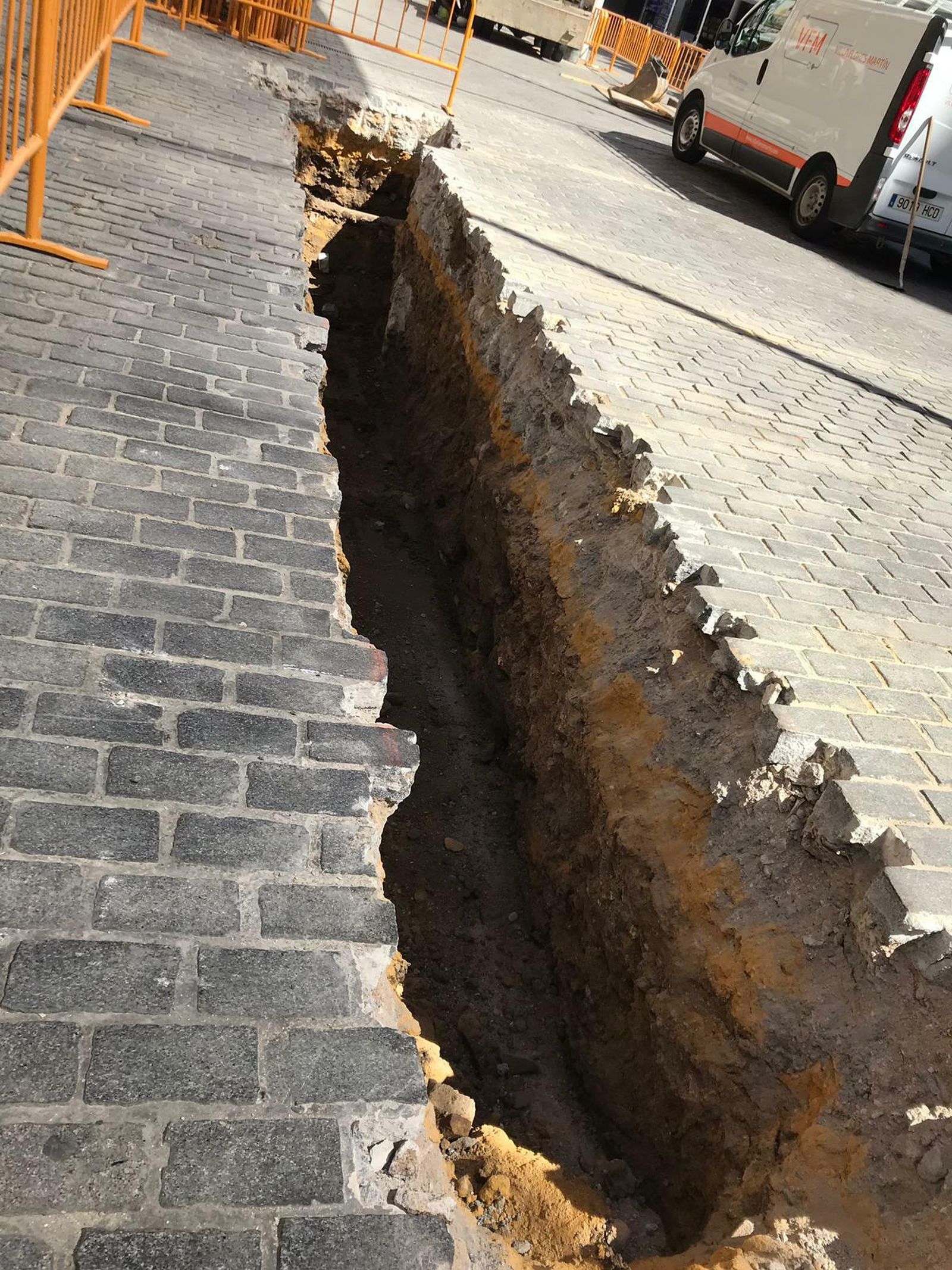 La longitud de la zanja