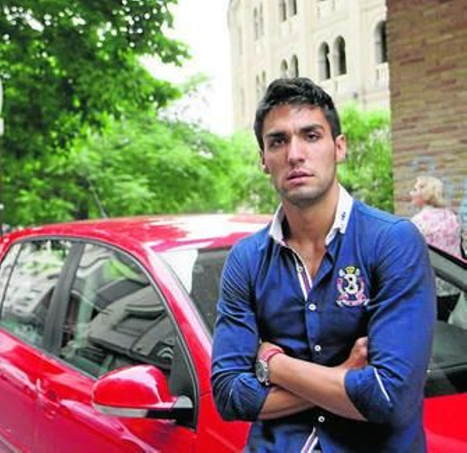 Juan Carlos Aybar, en el sitio en el que le pusieron la multa.