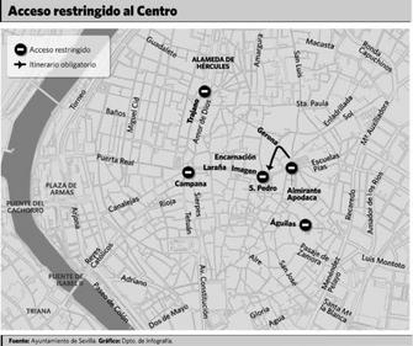 Zoido se limita a reponer las señales previas al Plan Centro