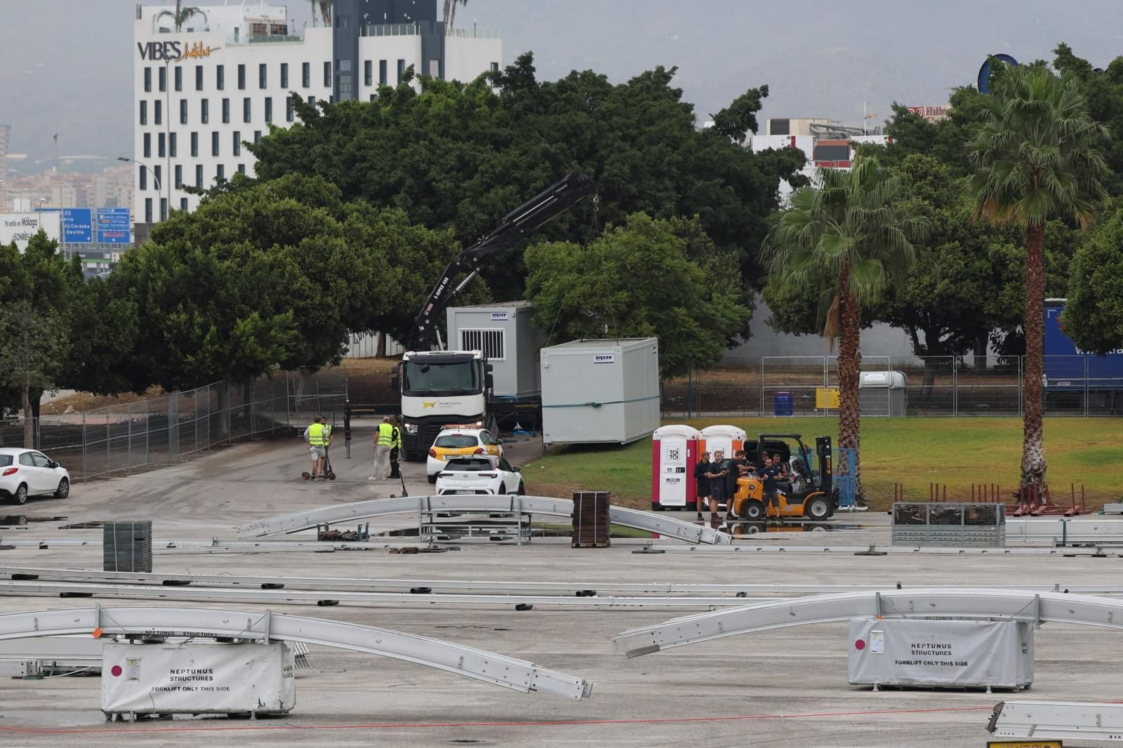 Primeros montajes en el Carpena para la Copa Davis y Billie Jean King Cup