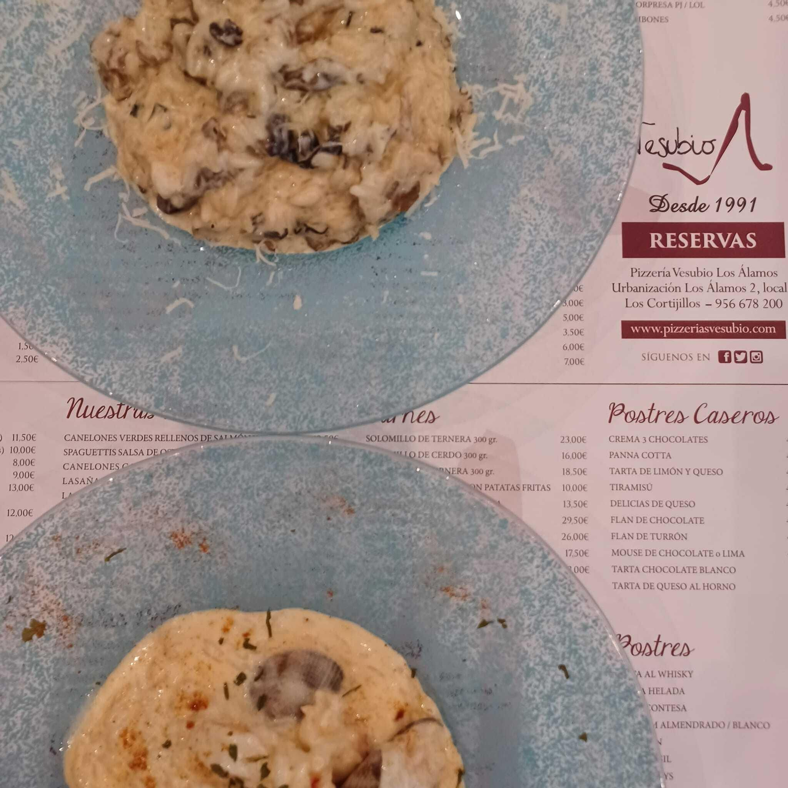 Rissoto de la Pizzería Vesubio.