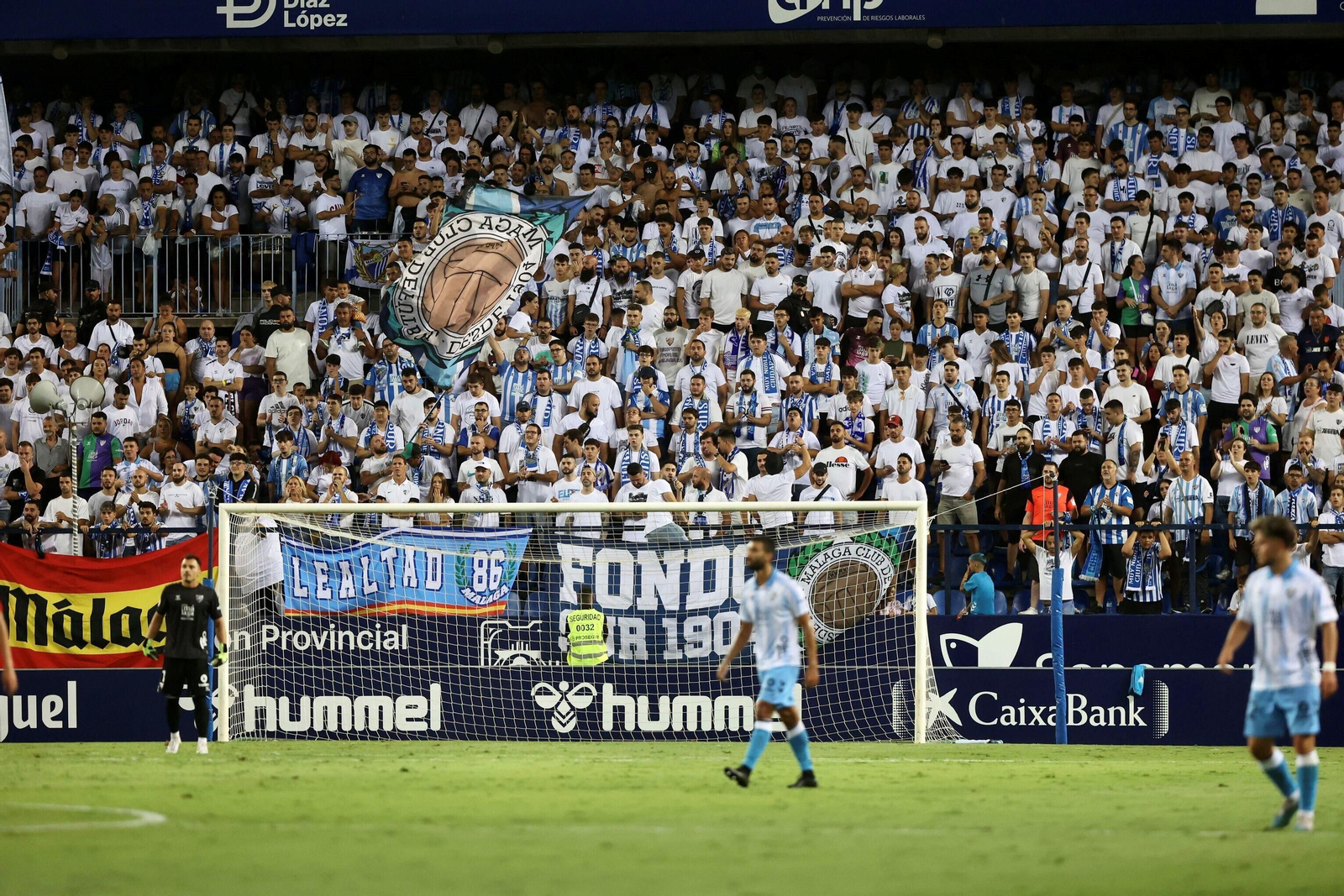 Afición del Málaga, durante un partido.